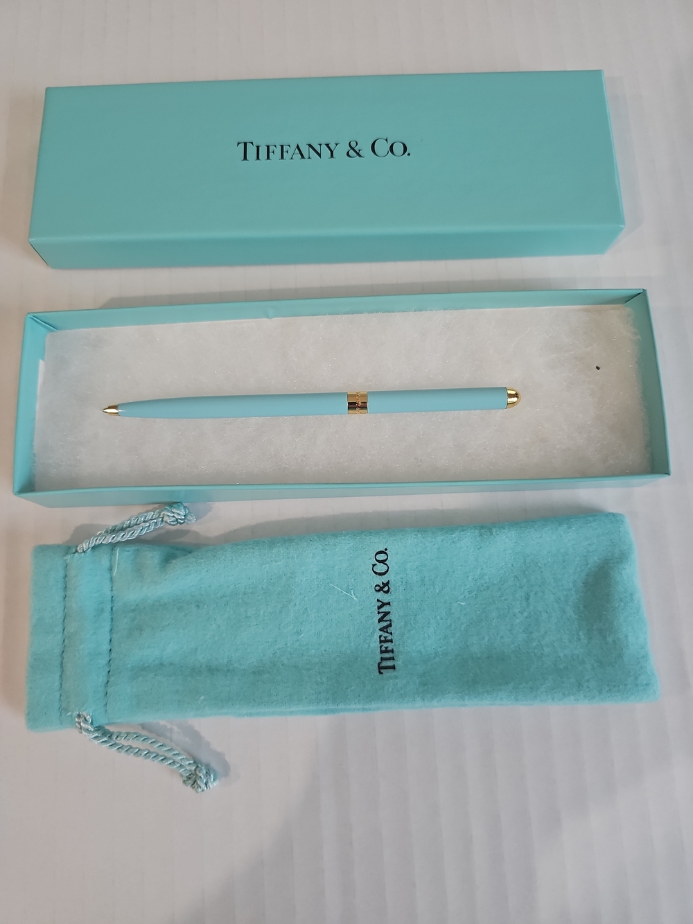 Tiffany & Co. Classic Light Blue Lacquer Purse Pen 10494397 13.31g Full Set